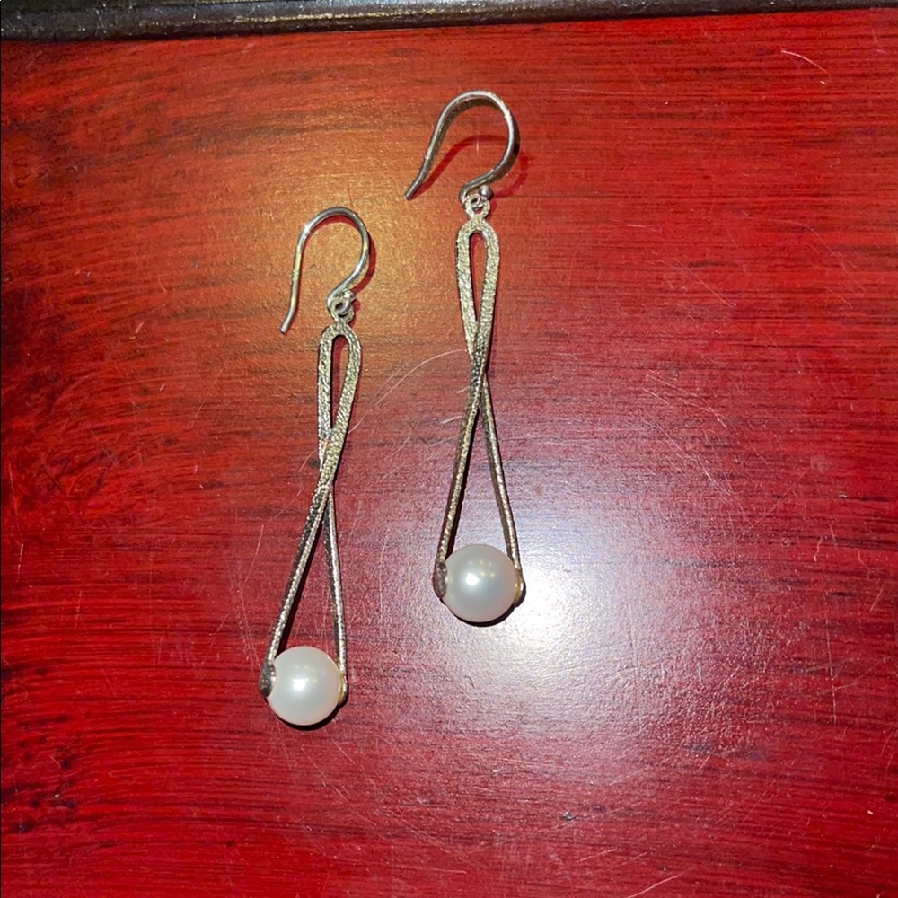 Silpada Sterling & Pearl Drop Earrings
